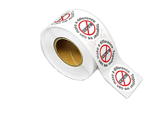 250 No Bullies Stickers - Make A Difference Anti-Bullying Awareness Stickers for Schools Events and Campaigns - Bold Design for Positive Impact - 1 Roll/250 Stickers