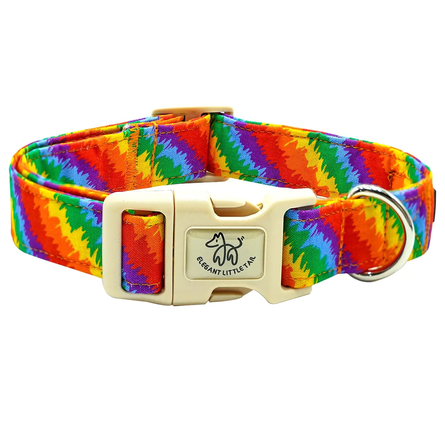 Elegant little tail Dog Collar LGBT Holiday Pet Collar Dog Durable Rainbow Print Dog Collars Plastic Buckle Soft Pet Gift Adjustable Dog Collar for Small Medium Large Dogs