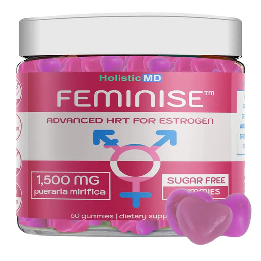 Holistic MD HRT Estrogen Supplement for Women Transgender MTF Hormones pueraria mirifica 1500 mg - Breast for Women LGBT Queer Transexual - Sugar Free Gummies 30 Days Supply
