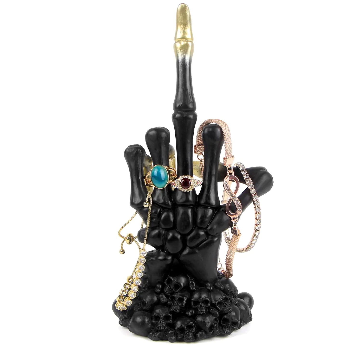 Mrlikale Gothic Skeleton Hand Form Jewelry Display Stand Bracelet Watch Jewelry Ring Holder for Jewelry Room Home Decorations Black(D)