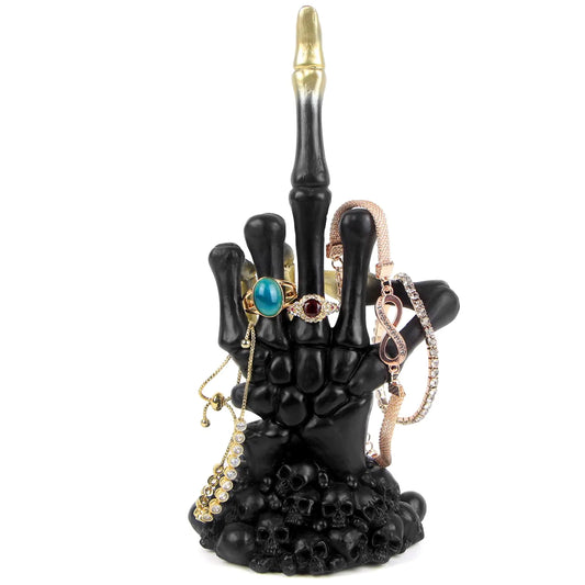 Mrlikale Gothic Skeleton Hand Form Jewelry Display Stand Bracelet Watch Jewelry Ring Holder for Jewelry Room Home Decorations Black(D)