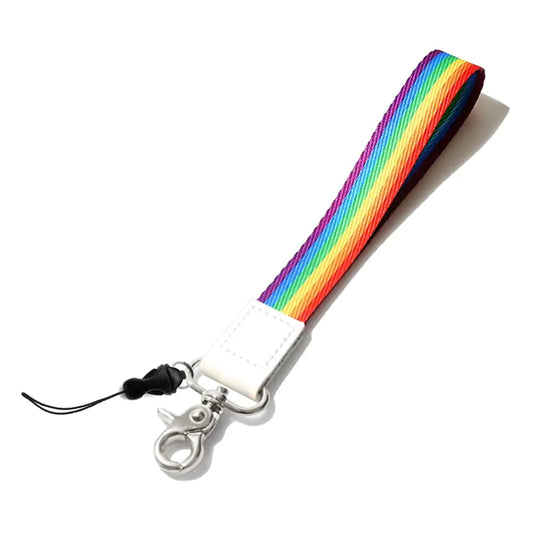 AMOR SPES Gay Pride LGBT Keychain Lesbian Phone Charm Wrist Strap Rainbow Hand Lanyard Key Holder Luggage Tag