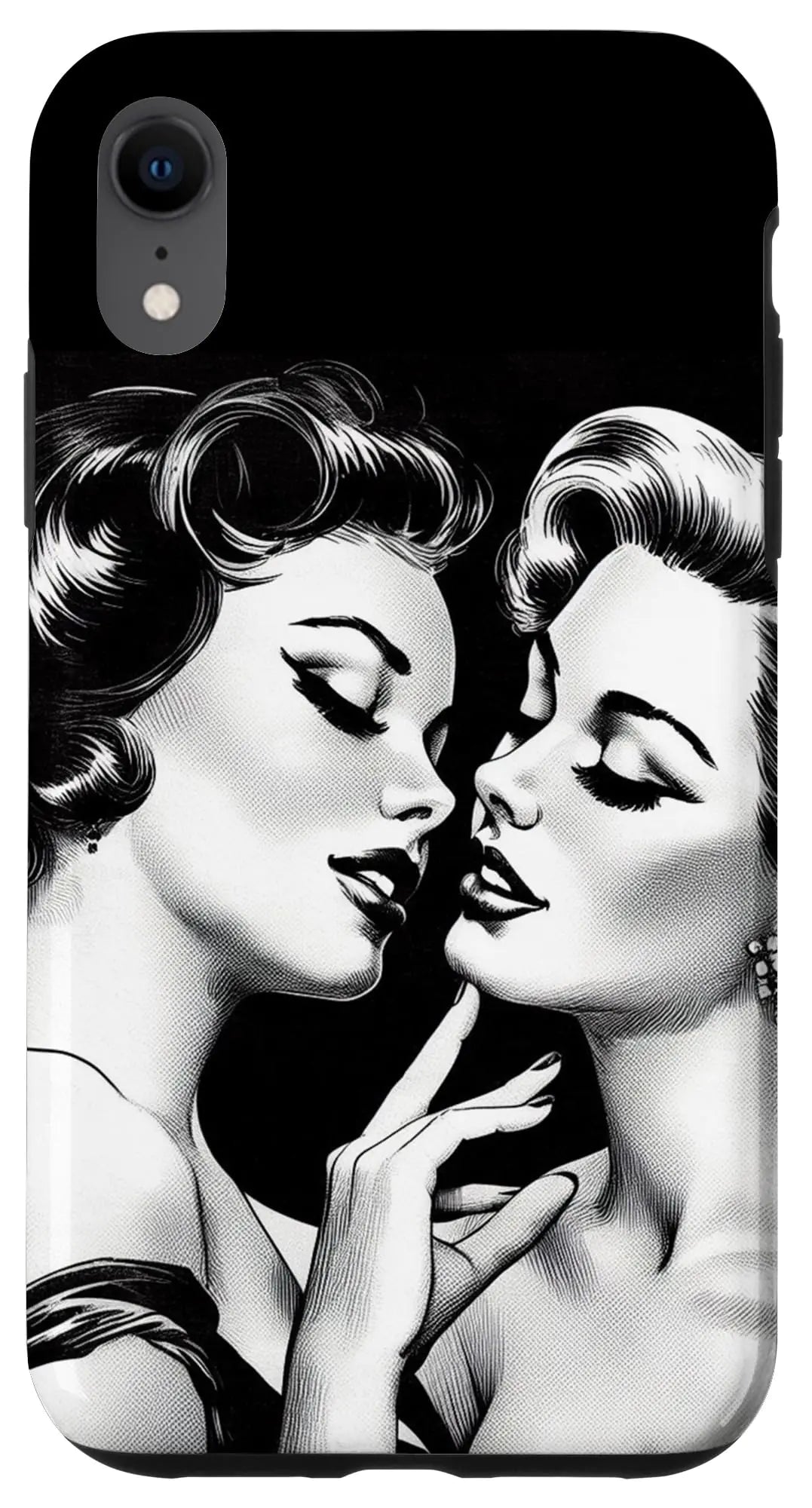 iPhone XR Vintage Kissing Lesbian Women LGBT Queer Love Kiss Meme Case